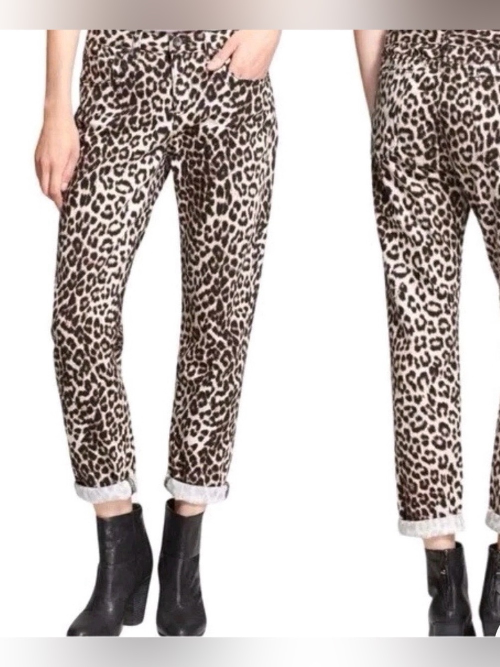 rag & bone Women’s Snow Leopard Boyfriend Jeans Straight Leg Pants Size 28
